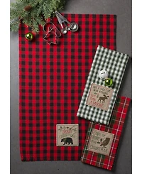 Design Imports Cabin Christmas Embroidered Dishtowel Set