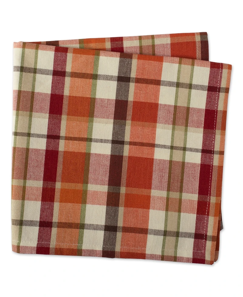 Design Imports Pumpkin Spice Plaid Napkin, Set of 6