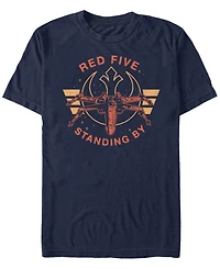 Star Wars Men's Classic Red Five Standing By Short Sleeve T-Shirt