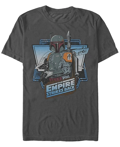 Star Wars Men's Classic Boba Fett Empire Strikes Back Logo Short Sleeve T-Shirt