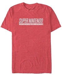 Nintendo Men's Snes Super Entertainment System Text Short Sleeve T-Shirt