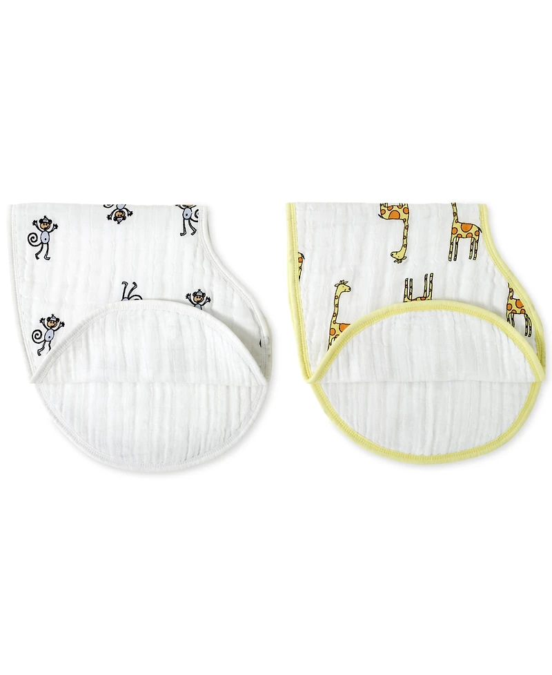aden by aden + anais Baby Boys Jungle Printed Bibs, Pack of 2