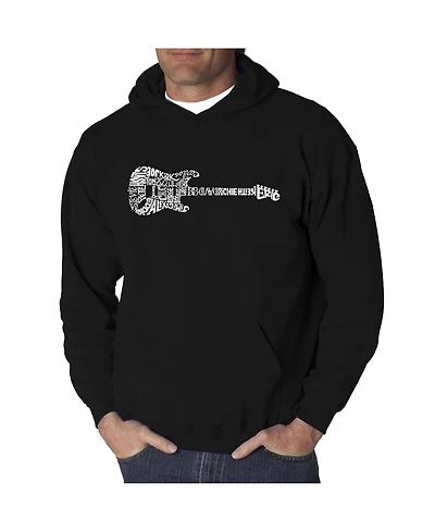 La Pop Art Men's Word Hooded Sweatshirt - Rock Guitar
