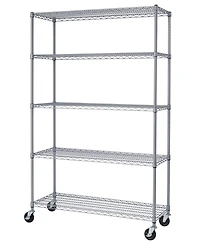 Trinity 5-Tier Outdoor Wire Shelving Rack with Nsf Includes Wheels