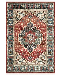 Lauren Ralph Lauren Chloe LRL1221A Red and Navy 8' X 10' Area Rug
