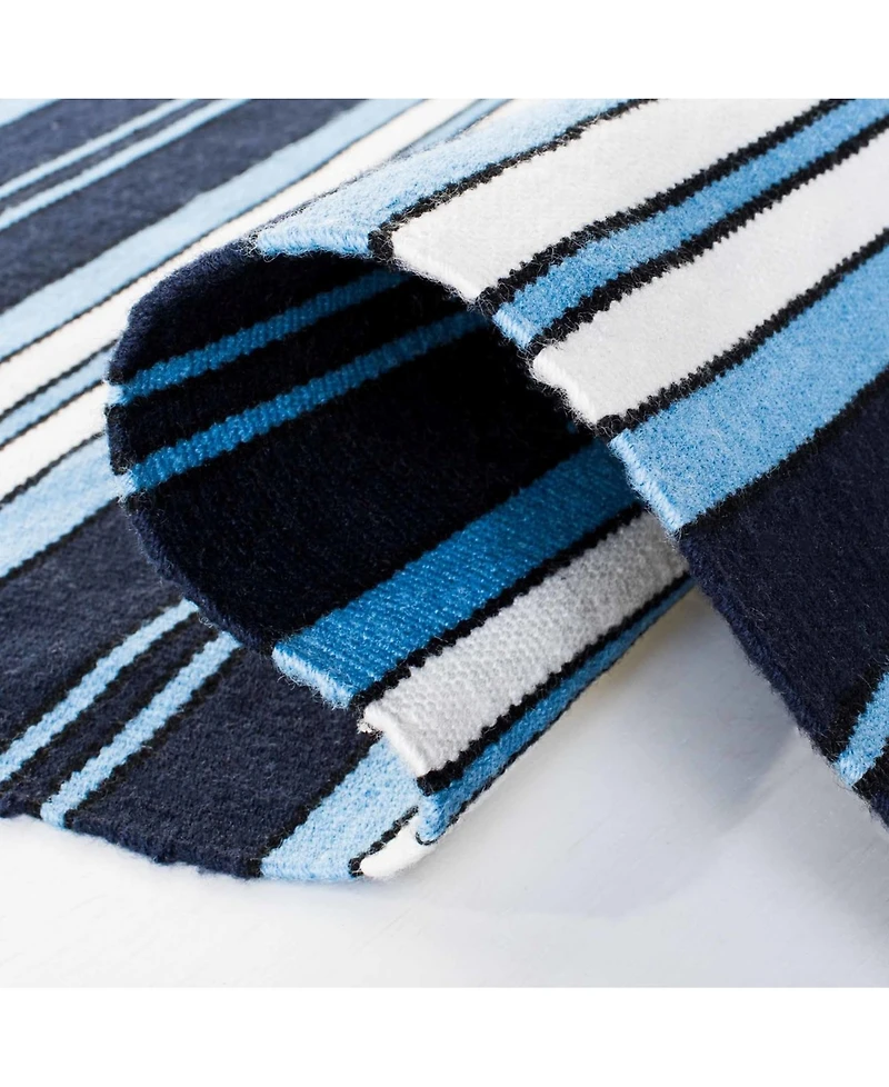 Lauren Ralph Lauren Leopold Stripe LRL2462A Navy 8' X 10' Outdoor Area Rug