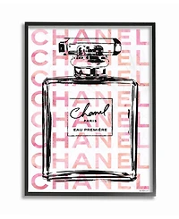 Stupell Industries Glam Perfume Bottle with Words Pink Black Framed Giclee Art, 16" x 20"
