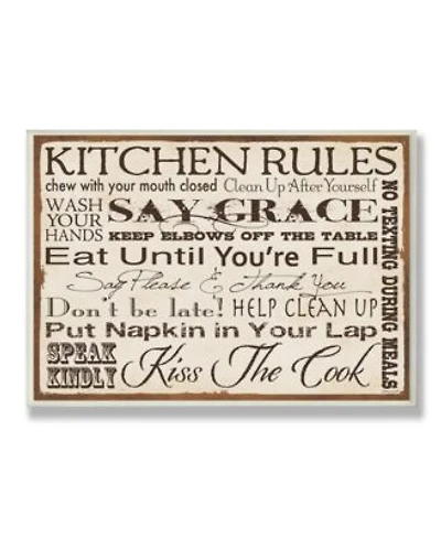 Stupell Industries Home Decor Kitchen Rules Creme Typography Kitchen Wall Art Collection