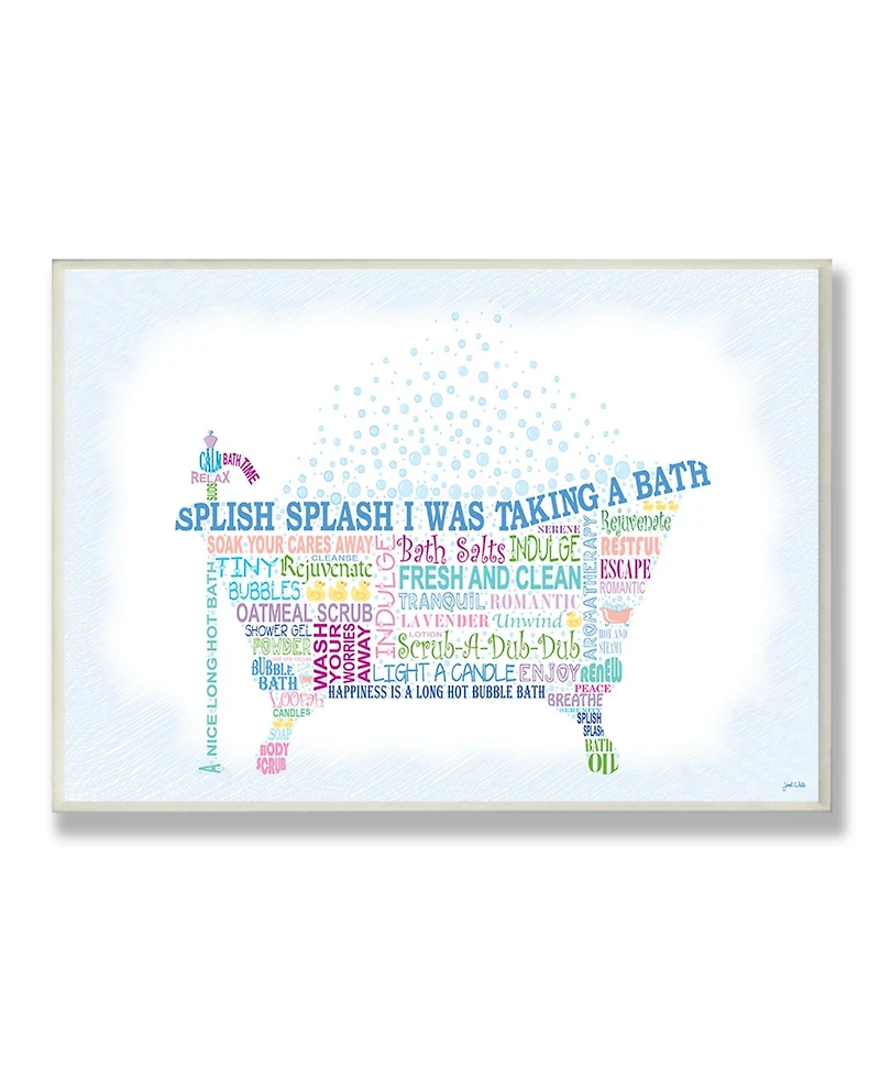 Stupell Industries Home Decor Splish Splash Typography Bathroom Wall Plaque Art, 12.5" x 18.5"