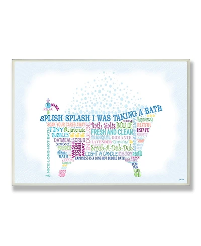 Stupell Industries Home Decor Splish Splash Typography Bathroom Wall Plaque Art, 12.5" x 18.5"