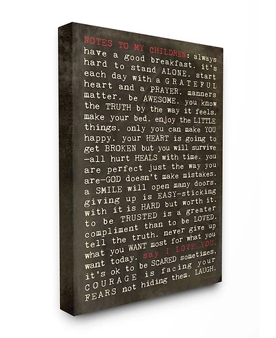Stupell Industries Notes To My Children Canvas Wall Art, 16" x 20"