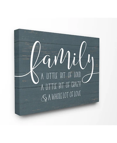 Stupell Industries Family Loud Crazy Love Canvas Wall Art, 16" x 20"