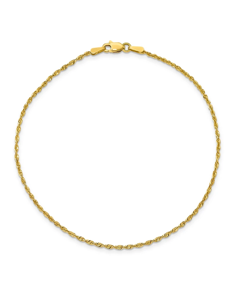 Rope Chain Anklet in 14k Yellow Gold