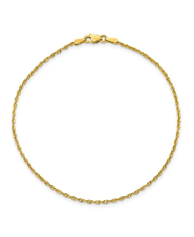 Rope Chain Anklet in 14k Yellow Gold