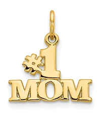 Number 1 Mom Charm in 14k Yellow Gold