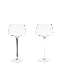 Viski Raye Angled Amaro Spritz Crystal Glasses, Set of 2, 16 Oz
