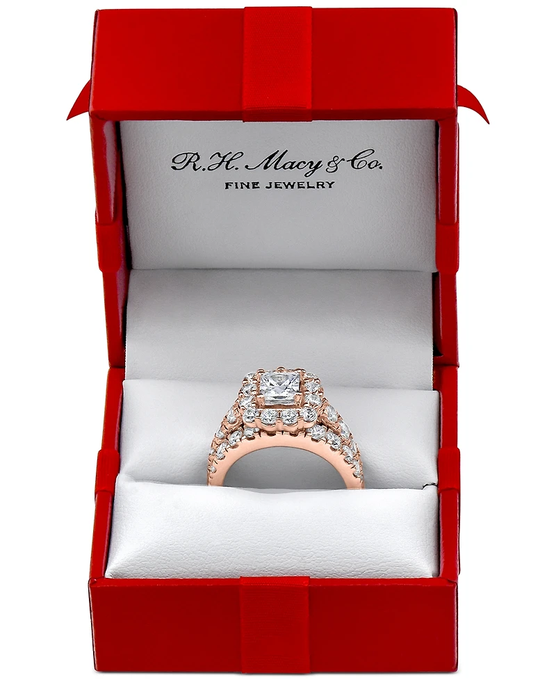 Certified Diamond Princess Bridal Set (4 ct. t.w.) 18k White, Yellow or Rose Gold
