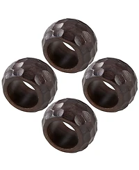 Saro Lifestyle Mango Wood Napkin Ring with Chunky Design, Set of 4