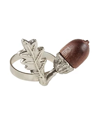 Saro Lifestyle Acorn Design Napkin Ring, Set of 4