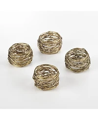 Saro Lifestyle Metal Design Napkin Ring, Set of 4