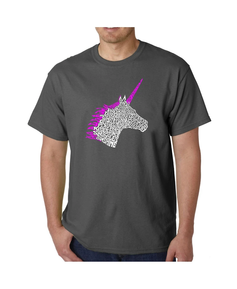 La Pop Art Men's Word T-Shirt - Unicorn