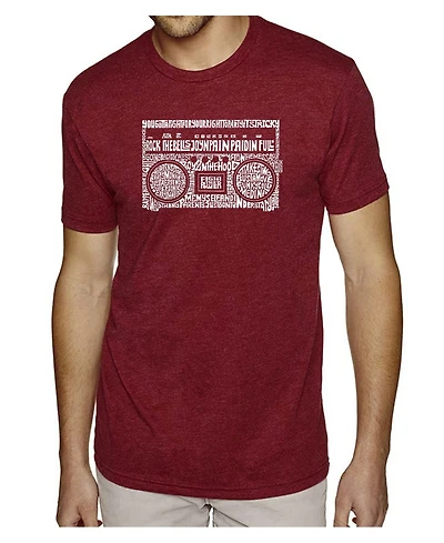 La Pop Art Men's Premium Word T-Shirt - Greatest Rap Hits of The 1980's