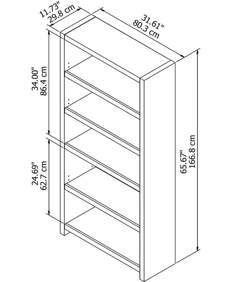 Kathy Ireland Office by Bush Furniture Echo 5 Shelf Bookcase