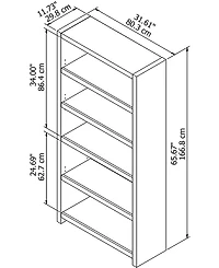 Kathy Ireland Office by Bush Furniture Echo 5 Shelf Bookcase