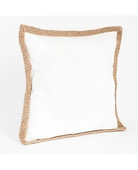 Saro Lifestyle Braided Jute Decorative Pillow, 20" x 20"