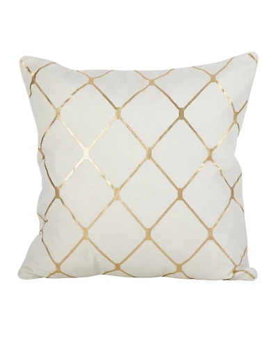 Saro Lifestyle Metallic Diamond Decorative Pillow, 18" x