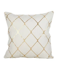 Saro Lifestyle Metallic Diamond Decorative Pillow, 18" x