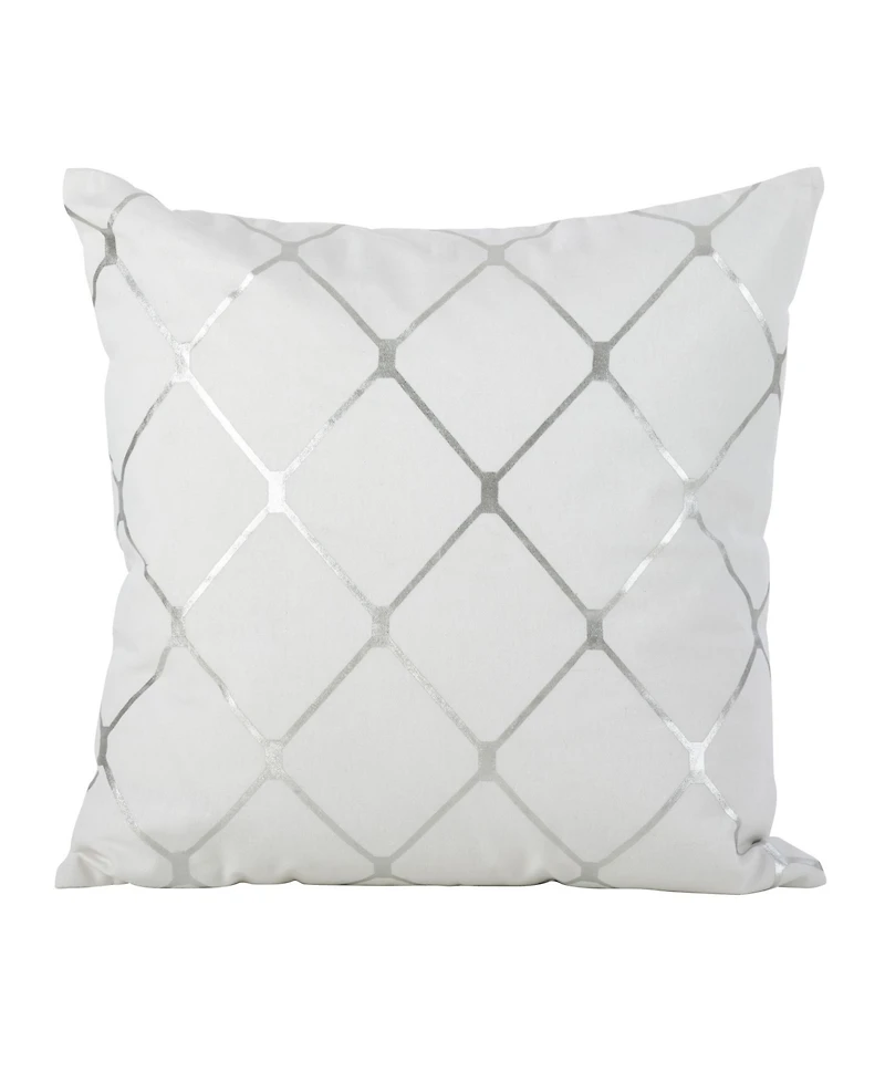 Saro Lifestyle Metallic Diamond Decorative Pillow, 18" x 18"