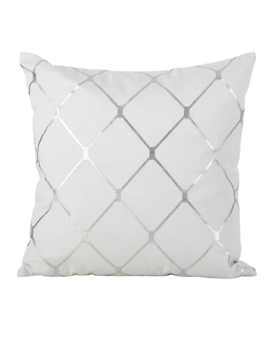 Saro Lifestyle Metallic Diamond Decorative Pillow, 18" x 18"