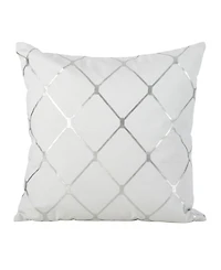 Saro Lifestyle Metallic Diamond Decorative Pillow, 18" x 18"