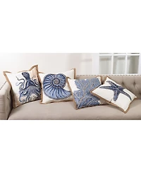 Saro Lifestyle Octopus Printed Decorative Pillow, 20" x 20"