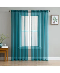 Hlc.me 2 Pack Sheer Voile Window Curtain Panels
