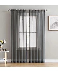 Hlc.me 2 Pack Sheer Voile Window Curtain Sheer Panels