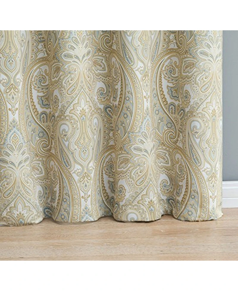 Hlc.me Paris Paisley Thermal Insulated Decorative Rod Pocket Short Scalloped Curtain Valance for Kitchen, Bathroom
