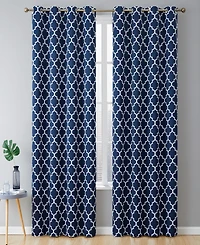 Hlc.me Lattice Print Drape Blackout Curtains Pattern - Weather Insulated Curtains