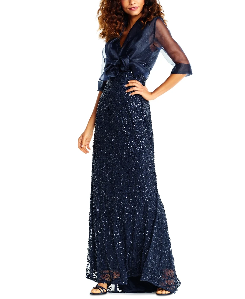 Adrianna Papell Organza Wrap Jacket