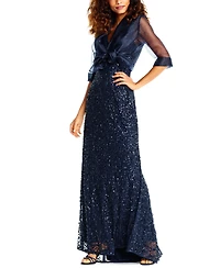 Adrianna Papell Organza Wrap Jacket