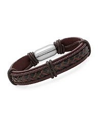 Steeltime Men's Leather String Design Bracelet