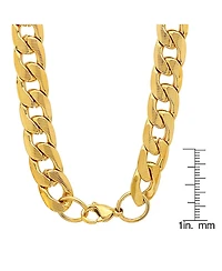 Steeltime Men's 18k gold Plated Stainless Steel Accented 6mm Cuban Chain 24" Necklaces