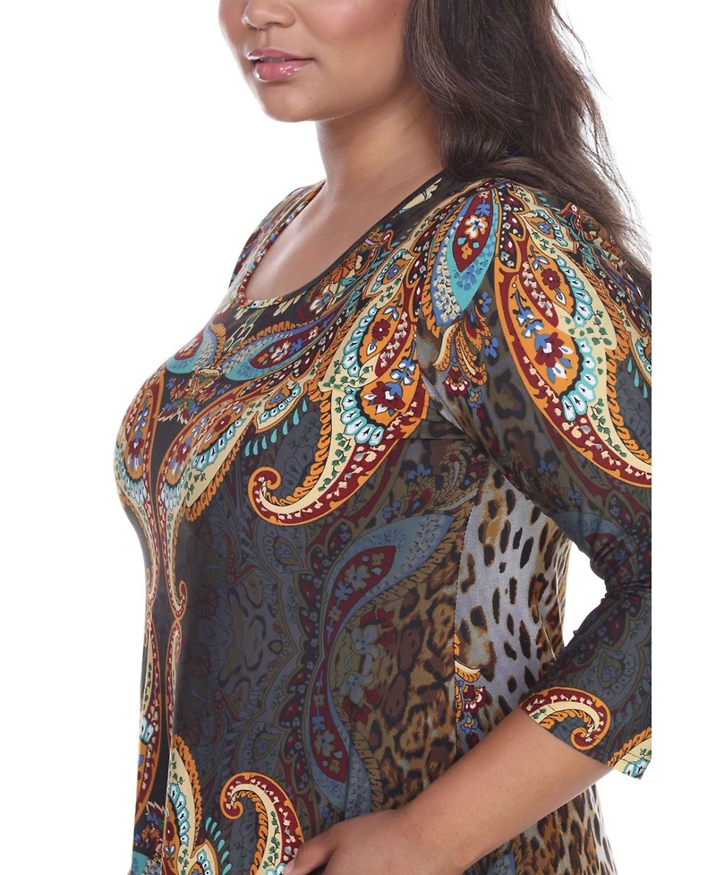 White Mark Plus Marlene Tunic Top