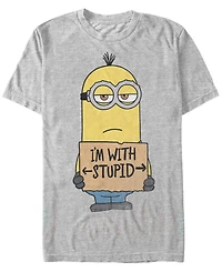 Minions Illumination Men's Despicable Me I'M With Stupid Short Sleeve T-Shirt