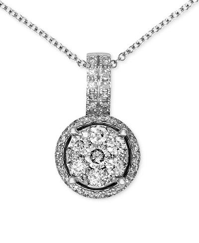 Effy Diamond Circle Cluster Pendant (3/8 ct. t.w.) in 14k White or Yellow Gold