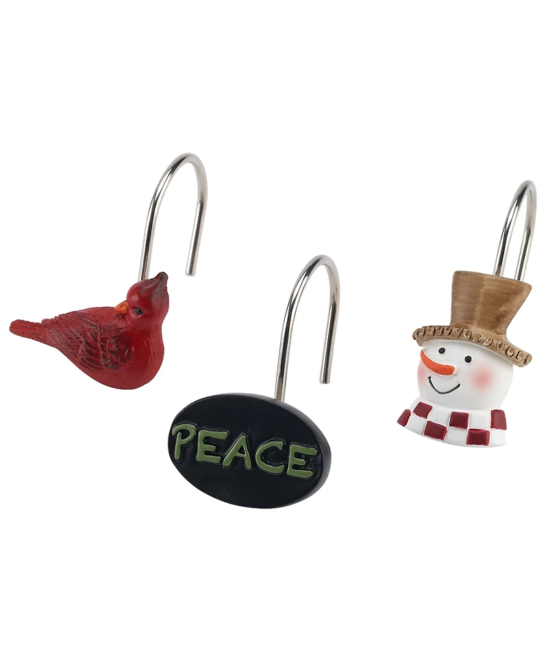 Avanti Country Friends Holiday Resin 12-Pc. Shower Curtain Hooks