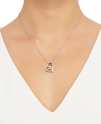 Diamond Heart Pendant Necklace (1/10 ct. t.w.) in Sterling Silver