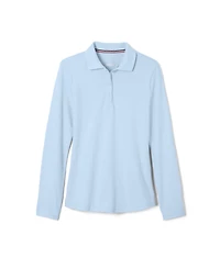 French Toast Big Girls Long Sleeve Stretch Pique Polo Shirt