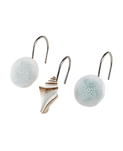 Avanti Farmhouse Shell Textured Resin 12-Pc. Shower Curtain Hooks